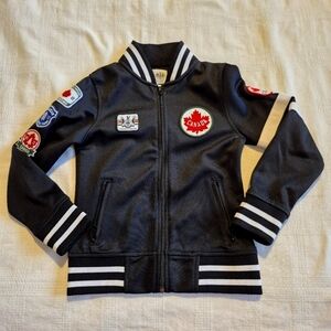 Hudson's Bay girls 7/8 black and white 2012 Olympic jacket EUC